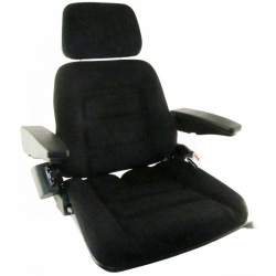 S830797 CAB SEAT fits FORD 5610-TW35, BLACK FABRIC (DELUXE, AIR-RIDE SUSPENSION)